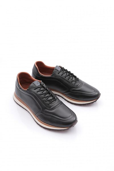 DGN Ανδρικά Sneakers Παπούτσια Γνήσιο Δερμάτινο Μαύρο 91131081