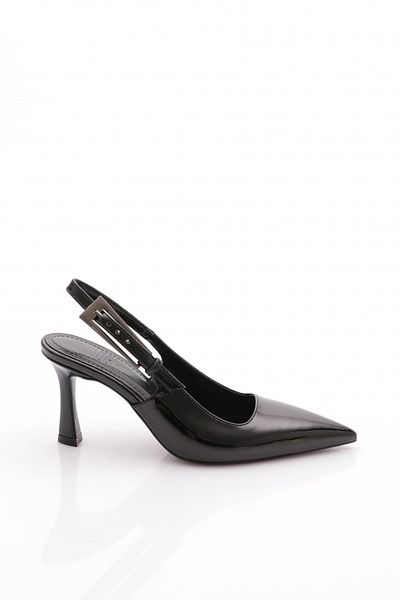 DGN Pantofi de dama cu toc inalt din piele lacuita neagra 81933236