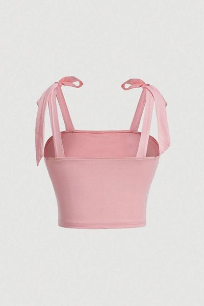 Köstebek Pink Bow Y2K Strap Crop