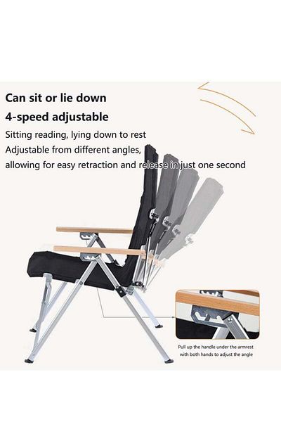 COOYA Camping Chair, Foldable, With Armrests, Cup Holder and Carrying Bag, Suitable for Beach, Garden