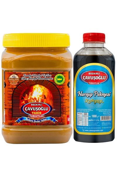Bozkırlı Çavuşoğlu Double Roasted Bran Crochet Tahini 930 g Cavushoglu Carob Grout 1000 g