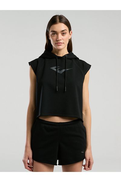 EVERLAST Ever Classics Wmn Black Women's Crop Hooded Sleeveless Sweatshirt