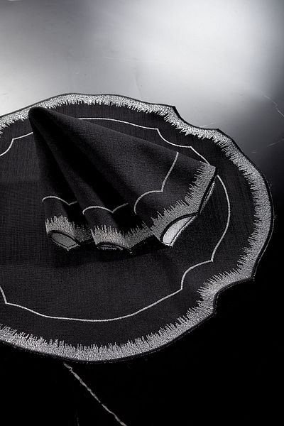 ZEBRA CASA Siena 2-Piece Napkin Black/silver