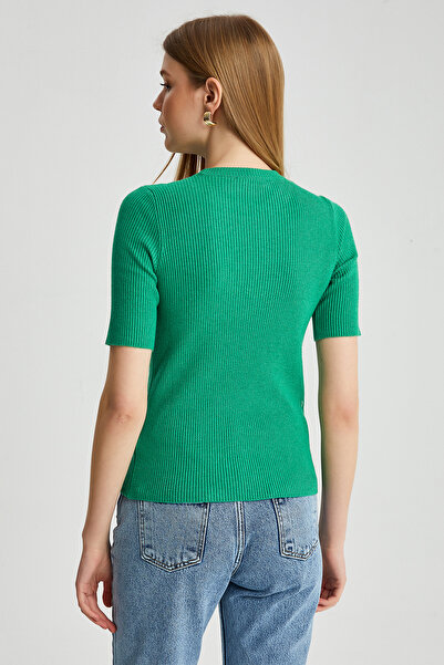 Park Karon Women's Crew Neck Short Sleeve Basic Knitwear Blouse