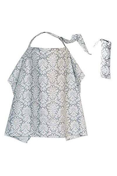 HALAMODO Patterned Design Combed Cotton Baby Nursing Cover And Bib