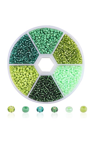 Choice 2 مم حوالي 3900 قطعة من خرز الأرز الزجاجي الأخضر 3900 قطعة من مجموعة 6...