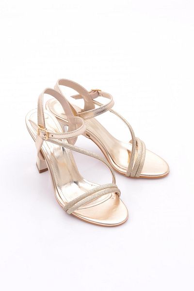 DGN Pantofi cu toc de damă aurii 71323534
