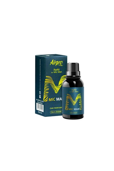 AİRPRO Mic Man| Exotic Emerald Refill | 30 ml | A Bold, Fresh, and Invigorating Fragrance for Your Space