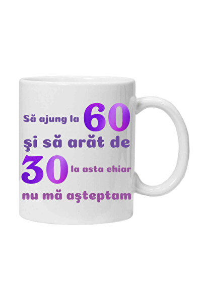OEM Cana albă personalizată „Voi împlini 60 și arăt 30”, INOVATIX. 330 ml