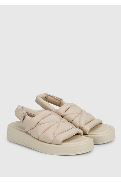 Provoq Women's Ecru Flat Sandals