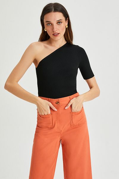 Park Karon Women's Garni Stitched Pocket Detail Flare Leg Gabardine Trousers