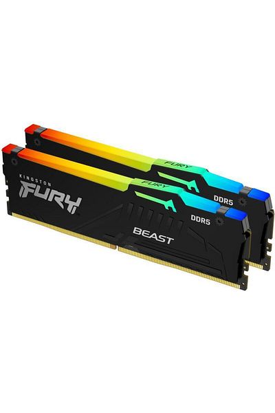 Kingston Memorie Kingston FURY Beast Black RGB 64GB (2x32GB) DDR5 6000MHz CL30