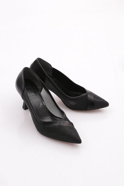 DGN Women's High Heel Shoes Black Metallic 7782621