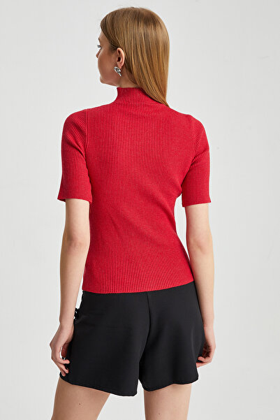 Park Karon Women's Half Fisherman Short Sleeve Basic Knitwear Blouse