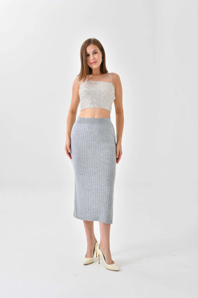 Park Karon Спідниця з довгим розрізом, сіра
