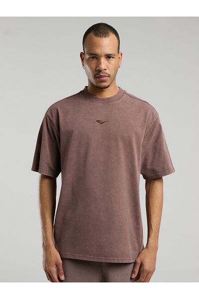 EVERLAST Ανδρικό μπλουζάκι Bronx 1910 Oversize Washed Brown