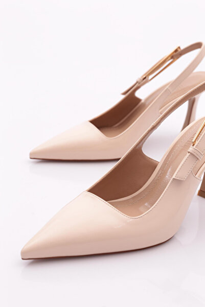 DGN Kadın Topuklu Ayakkabı Bej Rugan 81933236