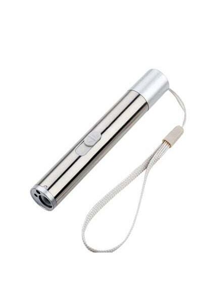 HALAMODO Led Flashlight Mini Portable Torch Lamp Silver 11.50*1.50*1.50cm