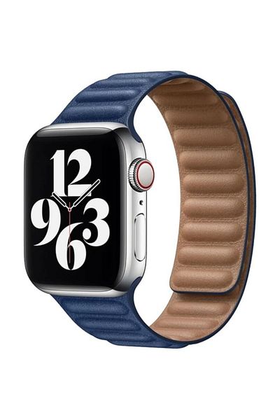 Generic حزام جلدي مغناطيسي متوافق مع ساعات Apple Watch Series 10/Ultra 2/9/8/7/6/SE، حزام أنيق