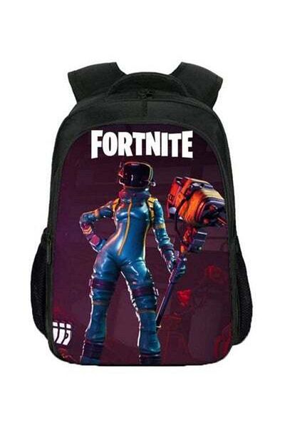HALAMODO Fortnite Game Printed Backpack Black/White/Blue