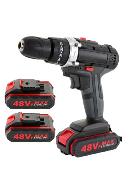 fulina طقم مثقاب كهربائي لاسلكي 48 فولت، مع سرعة مزدوجة، 1000 واط، 6500 مللي أمبير/ساعة، للاستخدام المنزلي