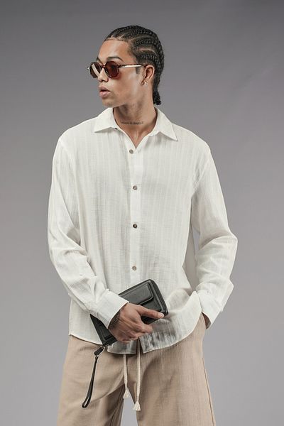 Butik Trend We Shirt Collar Cotton Linen Fabric Regular Fit Men's Shirt