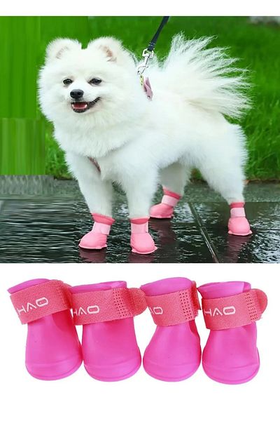 Trade Bazaar Paw Shoes for Cats and Dogs, Silicone Non-Slip Sole Velcro Paw Shoes