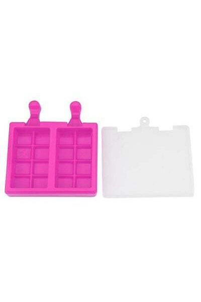 HALAMODO Creative Building Block Silicone Ice Cream Ice Cream Mold Ice Grid Kitchen Supplies Pink 150 x 23.5