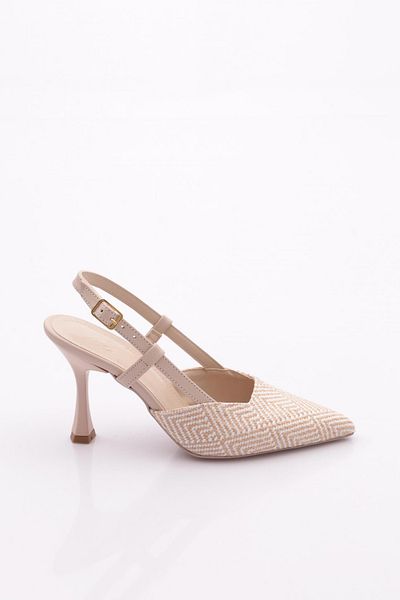 DGN Women's Pointed Toe Heeled Shoes Beige 51613534