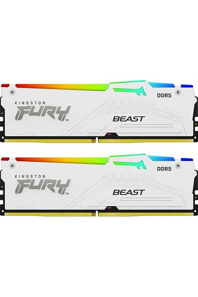Kingston Memorie Kingston FURY Beast RGB White 32GB DDR5 6000MHz CL30 Dual Channel Kit