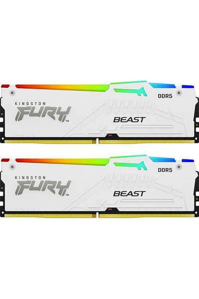 Kingston Memorii Kingston FURY Beast RGB White, 32 GB (2x16GB), DDR5, 6000 MHz, CL30, XMP