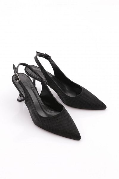 DGN Pantofi cu toc pentru femei cu vârf ascuțit, negri 51133534