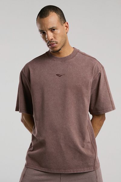 EVERLAST Ανδρικό μπλουζάκι Bronx 1910 Oversize Washed Brown
