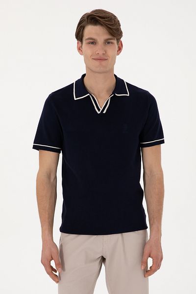 U.S. Polo Assn. Мъжка тениска с прилепнала кройка и поло яка, тъмносиня, 50299364-vr033
