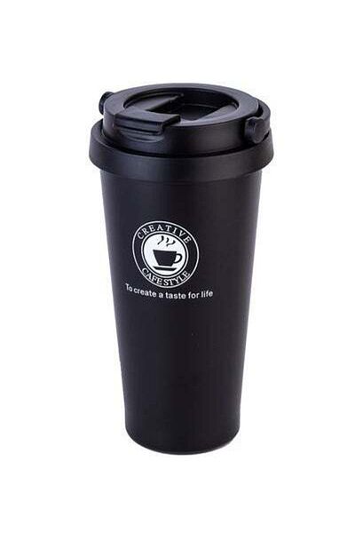 HALAMODO Vacuum Insulated Coffee Mug Black 0.38Liters