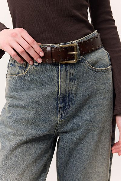 Manuka Wide Buckle Belt - Brown