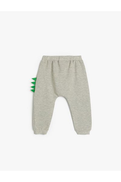 Koton Basic Jogger Sweatpants with Print Detail Tie Waist Ribbon