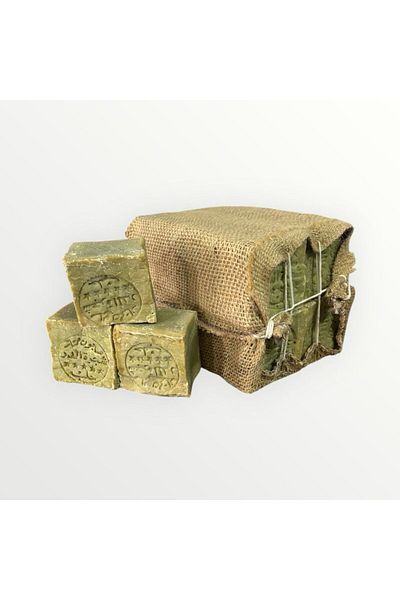 ANTEPLİHANI Olive Oil (Prina) Natural Green Flax Bag Soap (3Kg-16Pcs)