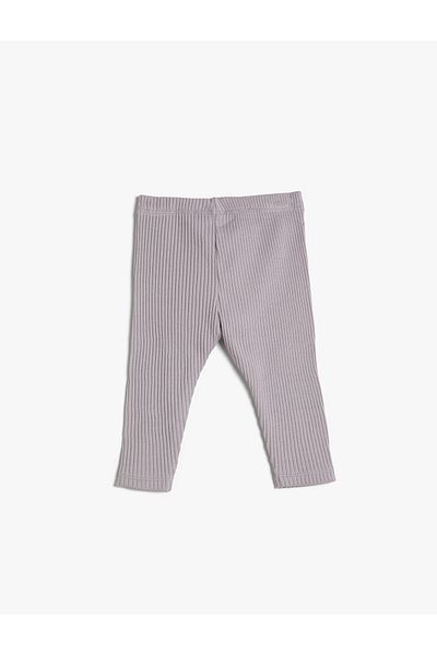 Koton Basic-Leggings aus gerippter, elastischer Taille aus Baumwolle