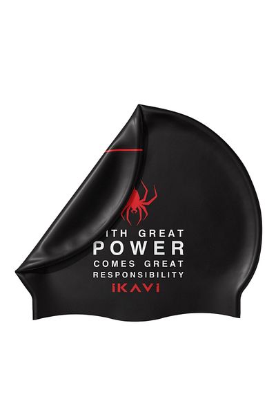 İKAVİ With Great Power Printed Silicone Swimming Cap