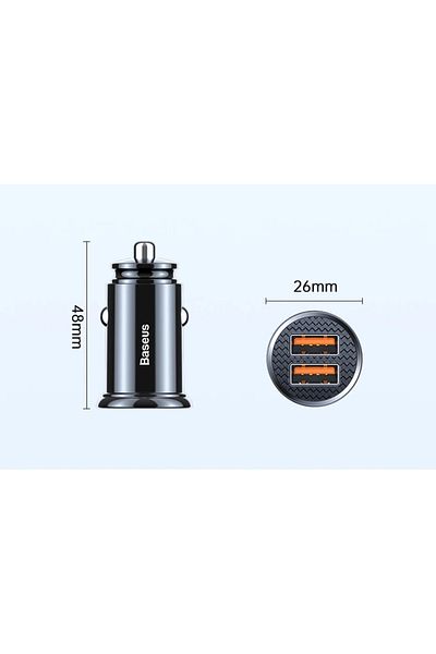 Baseus Type C Usb 30w Car Charger Quick Charge 4.0 3.0 Usb Pd For Xiaomi Iphone 12 13 14