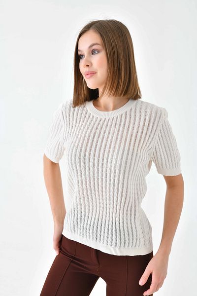 Park Karon Stone Detailed Openwork Women's Knitwear Seasonal Sweater