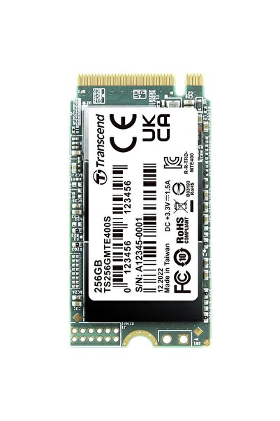 Transcend SSD диск Transcend MTE400S, 256GB, M.2 2242, PCIe Gen3 x4 NVMe