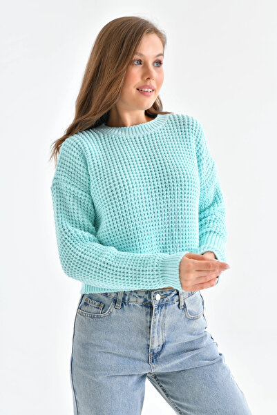 Park Karon Kadın Bisiklet Yaka Salaş Triko Kazak