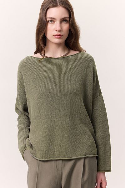 Manuka Übergroßer Pullover aus gewebter Baumwolle