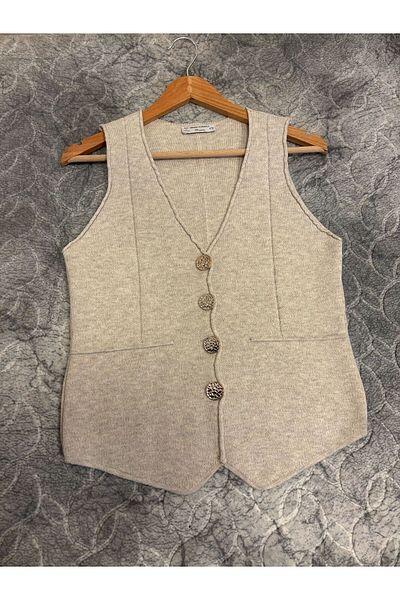 Irmak Kerekli Vestă de damă, cu decolteu în V, cu nasturi, 24yd1500