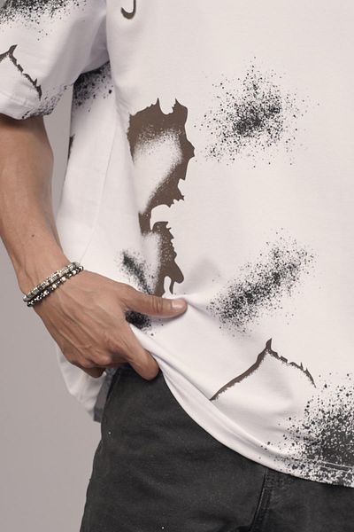 king brich Ανδρικό μπλουζάκι Oversize Mold Lightening Printed