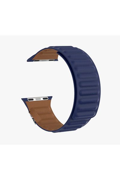 Generic حزام سيليكون مغناطيسي متوافق مع ساعات Apple Watch Series 10/Ultra 2/9/8/7/6/SE، دعامة أنيقة