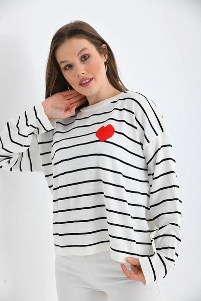 Park Karon Casual Striped Crew Neck Seasonal Knitwear Sweater
