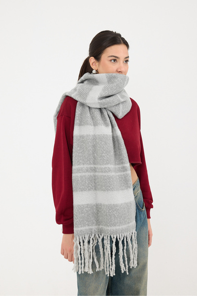 Addax Çizgi Desenli Kalın Şal Şal10-a1